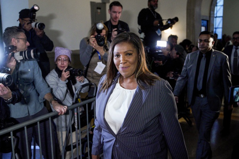 New York Attorney General Letitia James arrives at New York Supreme Court.