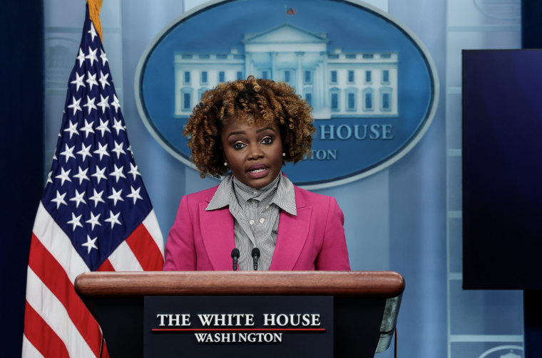 White House Press Secretary Karine Jean-Pierre during the daily press briefing in Washington, DC. on Nov. 7, 2023.