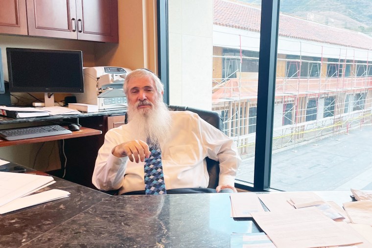 Rabbi Moshe Bryski in his office.