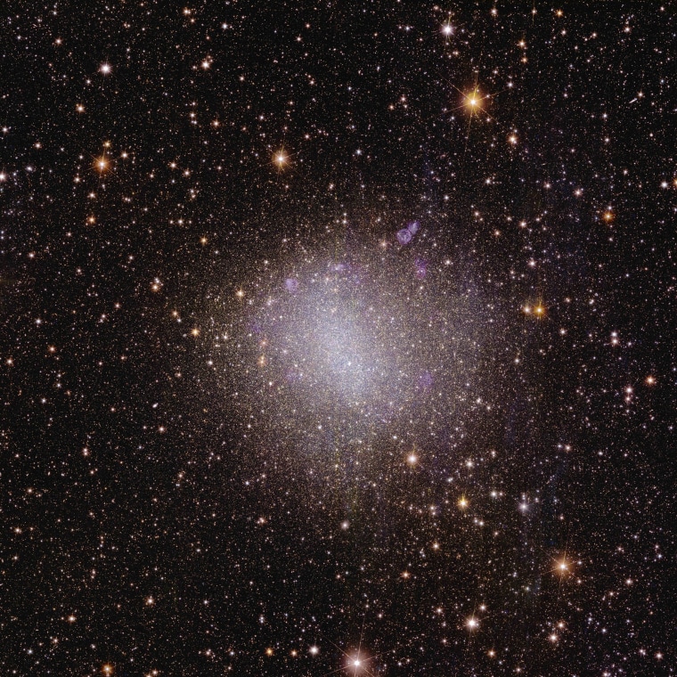 The small and irregular galaxy NGC 6822 is located about 1.6 million light-years away from Earth.