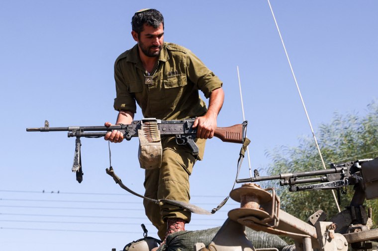 An Israeli soldier at a position in the upper Galilee region of northern Israel near the border with Lebanon.