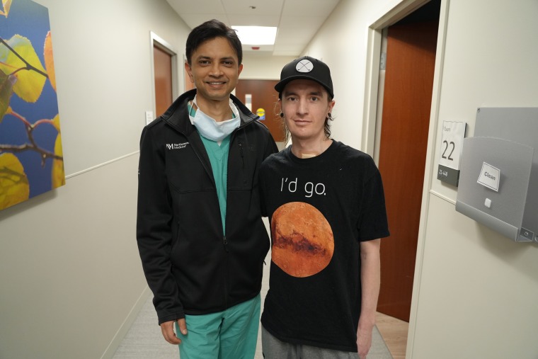 Davey Bauer with his surgeon, Dr. Ankit Bharat.