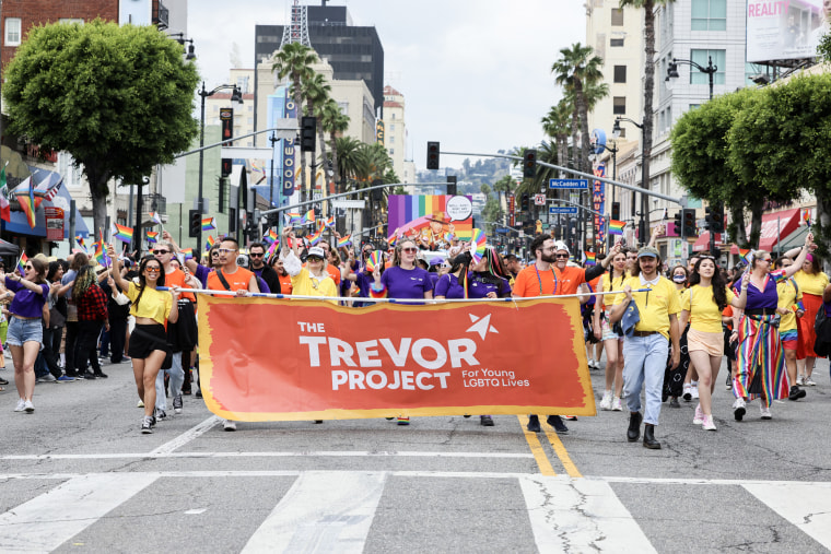 The Trevor Project at the Los Angeles Pride Parade.