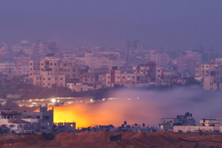 Gaza Strip Fire Burns At Dawn
