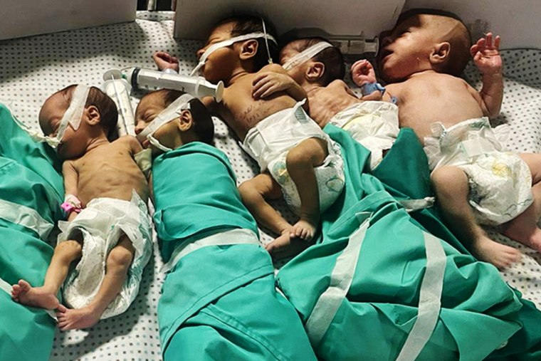 Babies at Al-Shifa hospital in Gaza.