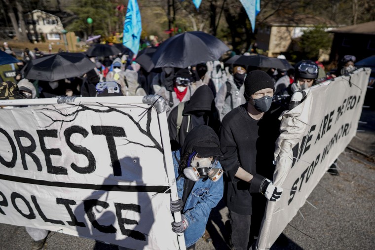 Protesters called the event “Block Cop City” and say the facility could lead to greater police militarization.
