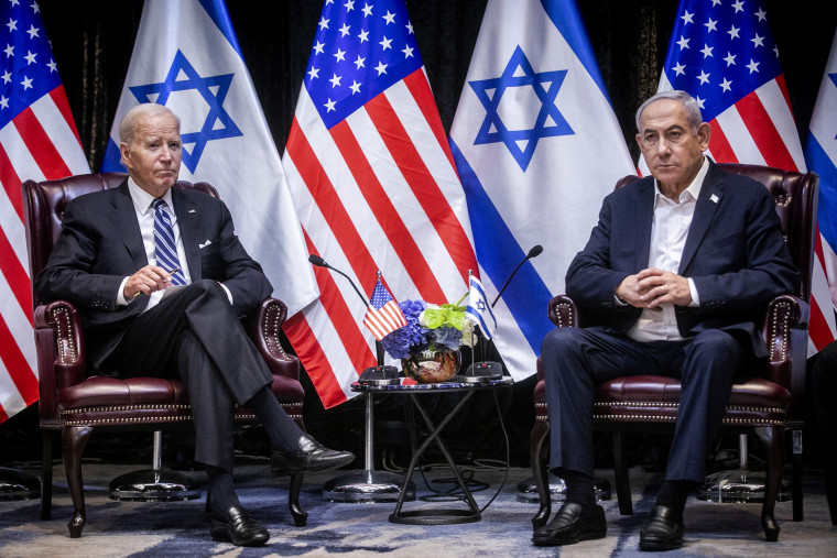 President Joe Biden and Israeli Prime Minister Benjamin Netanyahu in Tel Aviv.