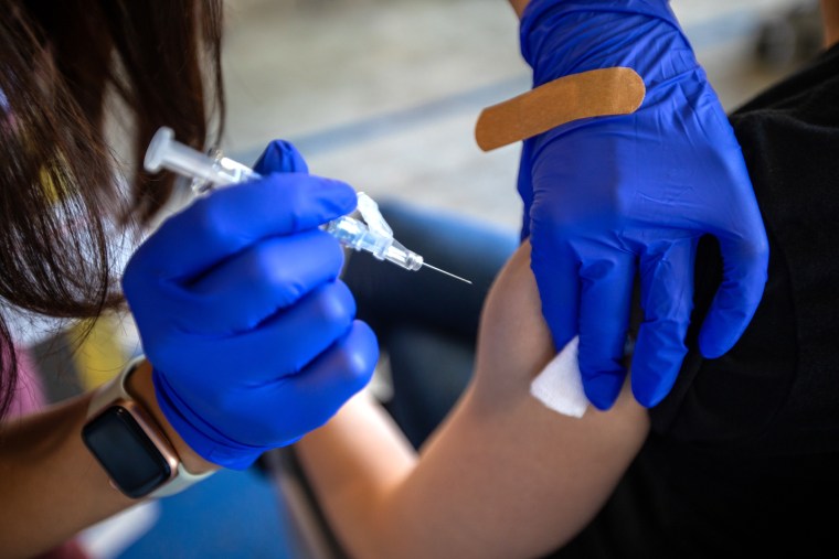 A flu and covid vaccine clinic at Kaiser Permanente Pasadena.