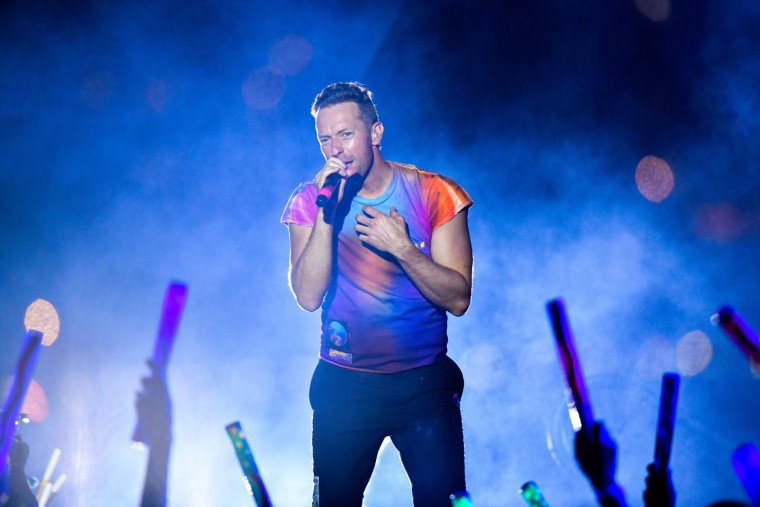 Chris Martin of Coldplay performs in New York in 2021.