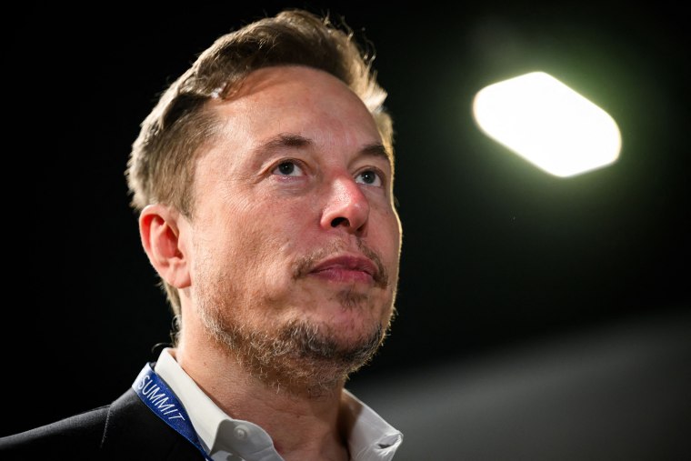 Elon Musk attends an an AI summit in England on Nov. 1, 2023. 