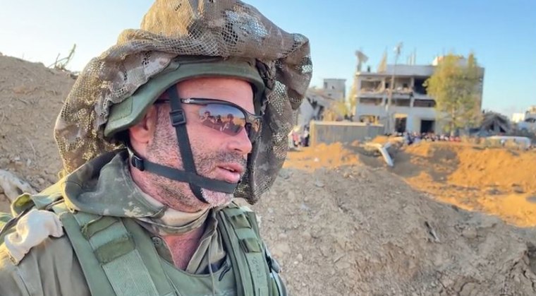Israeli soldier Major Shraga Stern of the Jerusalem Brigade in Gaza on Wednesday, November 15, 2023.