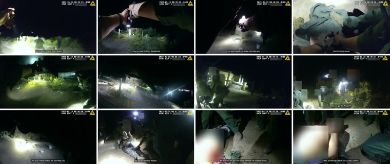 Each row of the above images is captured from different cameras worn by Border Patrol Agents before and after the killing. The video was provided by Border Patrol, which they blurred in places.