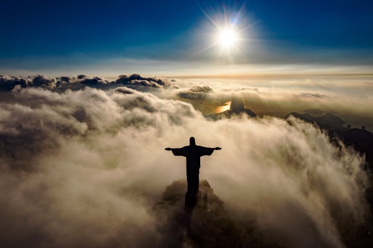 The Christ the Redeemer statue in Rio de Janeiro.