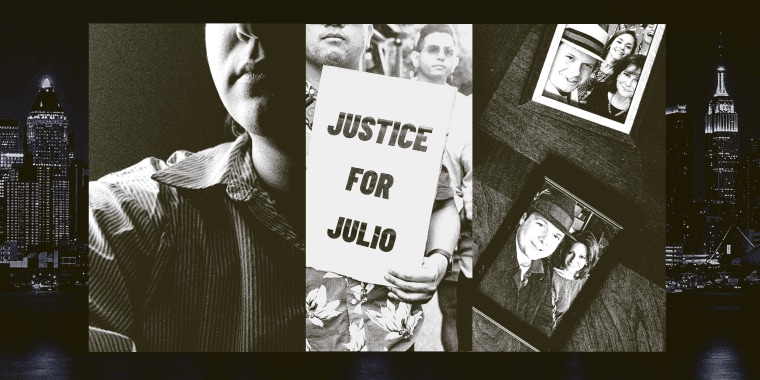 Collage of Tyler Burt, Julio Ramirez's vigil, and framed photos of John Umberger and his mother, Linda Clary