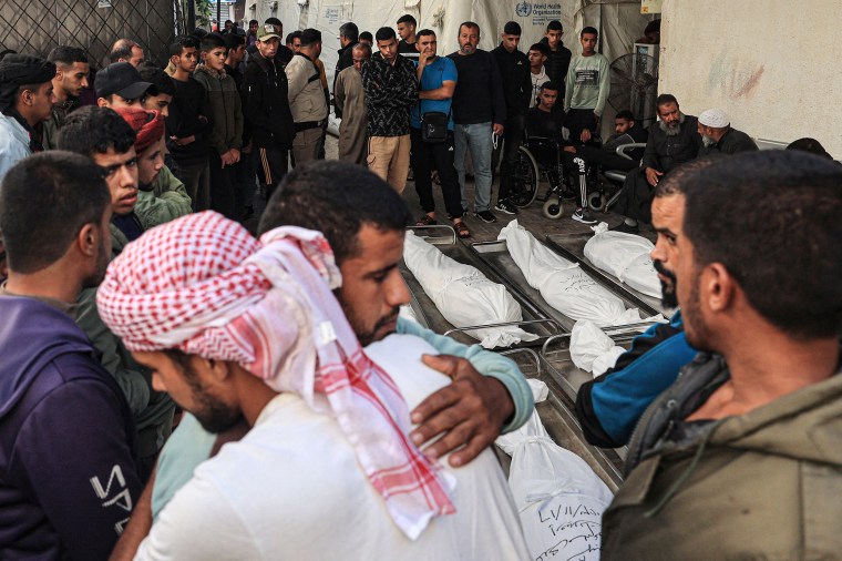 Palestinian bodies in Gaza morgue