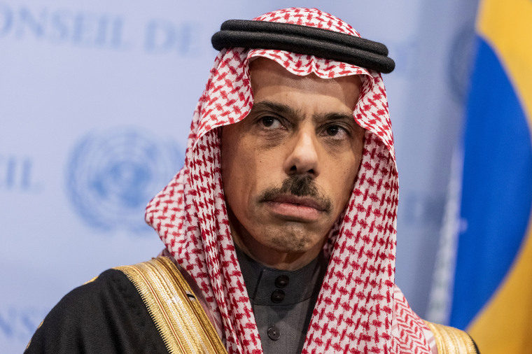 Saudi Arabia's foreign minister Prince Faisal bin Farhan in New York.