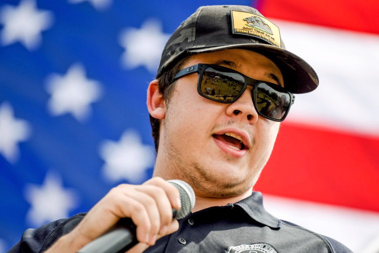 Kyle Rittenhouse speaks at an event titled "Defend our 2A: Michigan's Right for Self Preservation," on July 19, 2023, at Freedom Farms in Ionia Township.