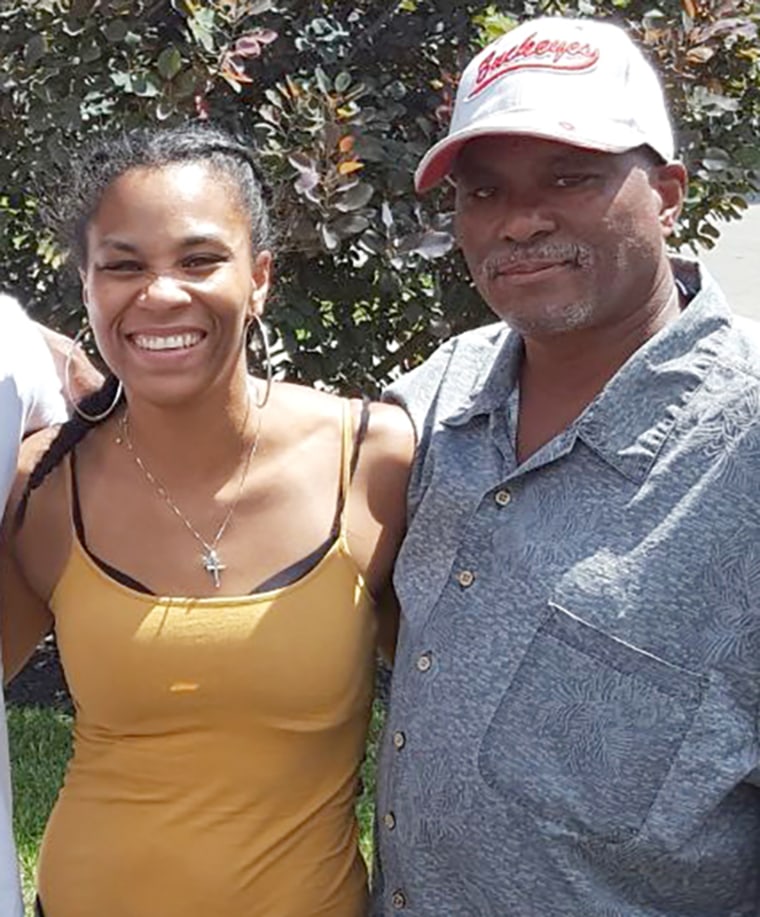 Christyn Crockett with her father in 2016.