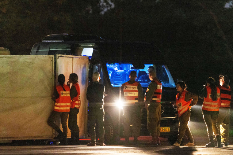Israeli hostages released by Hamas arrive in Petah Tikva.