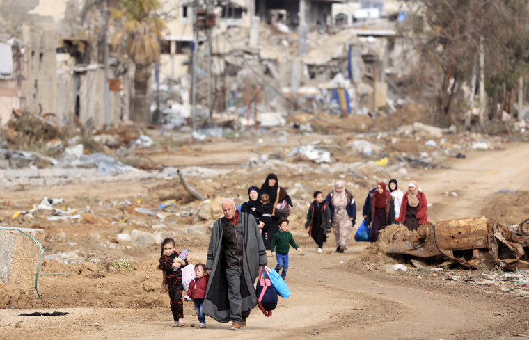 Palestinians flee Gaza City on Nov. 28, 2023. 