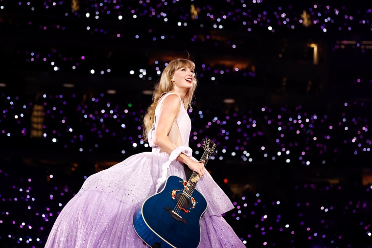 Taylor Swift performs onstage during "The Eras Tour" in Inglewood, Calif. on Aug. 3, 2023.