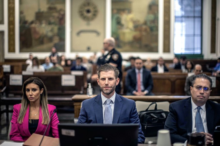 Eric Trump during his civil fraud trial at the New York State Supreme Court in New York City on November 3, 2023.