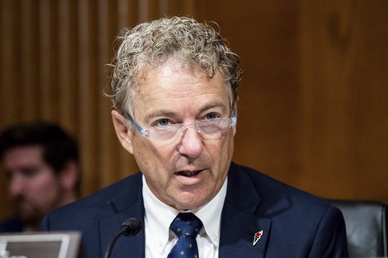 Senator Rand Paul, R-Ky., speaks during a committee meeting at the Capitol in July 2023.