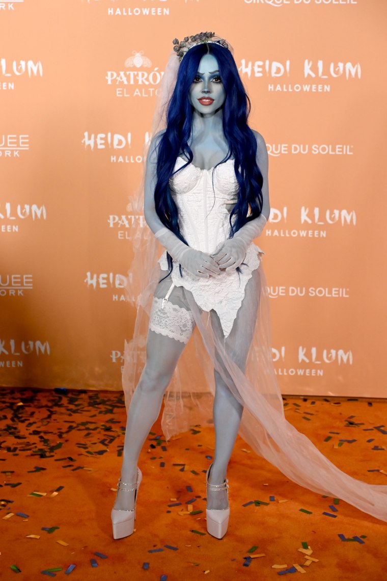 Becky G dressed as Corpse Bride.