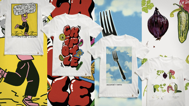 Chipotle partnered with four emerging artists to design an exclusive line of Mystery Tees with Chipotle in mind.