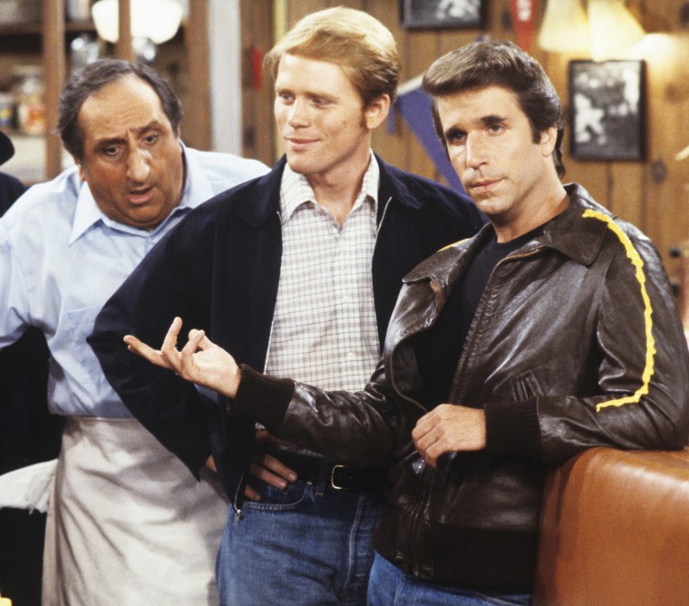 Al Molinaro, Ron Howard and Henry Winkler in "Happy Days."