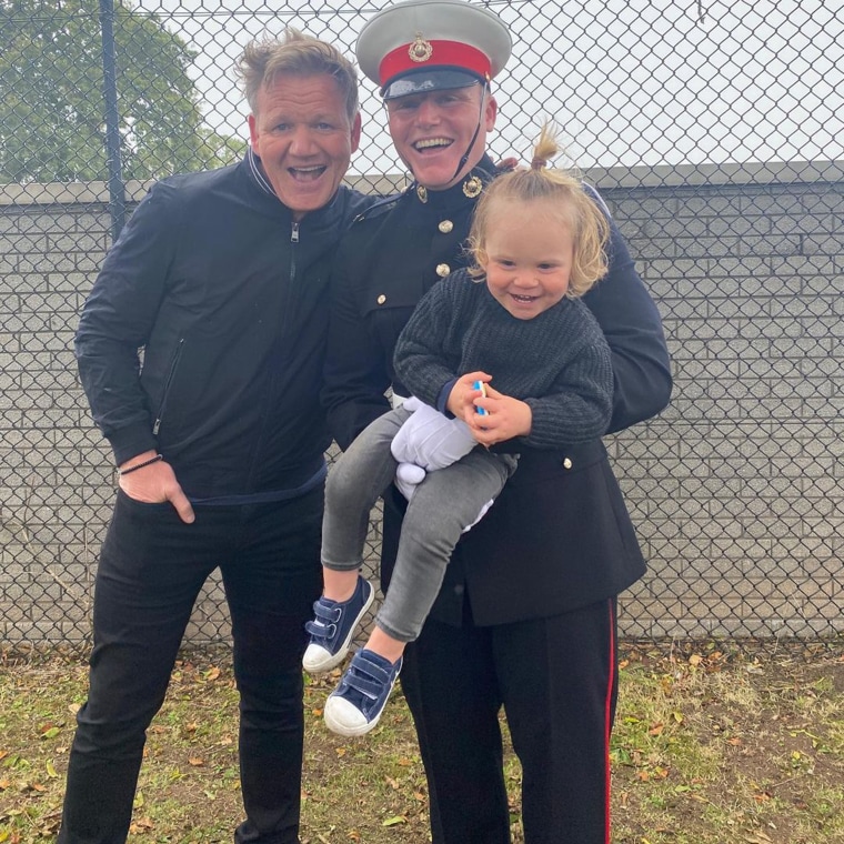 Gordon Ramsay posing as a proud father of his son Jack, along with his younger son, Oscar.