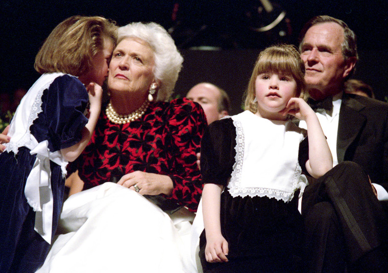 Vice President and Mrs. Bush Their Granddaughters, Barbara and Jenna Bush