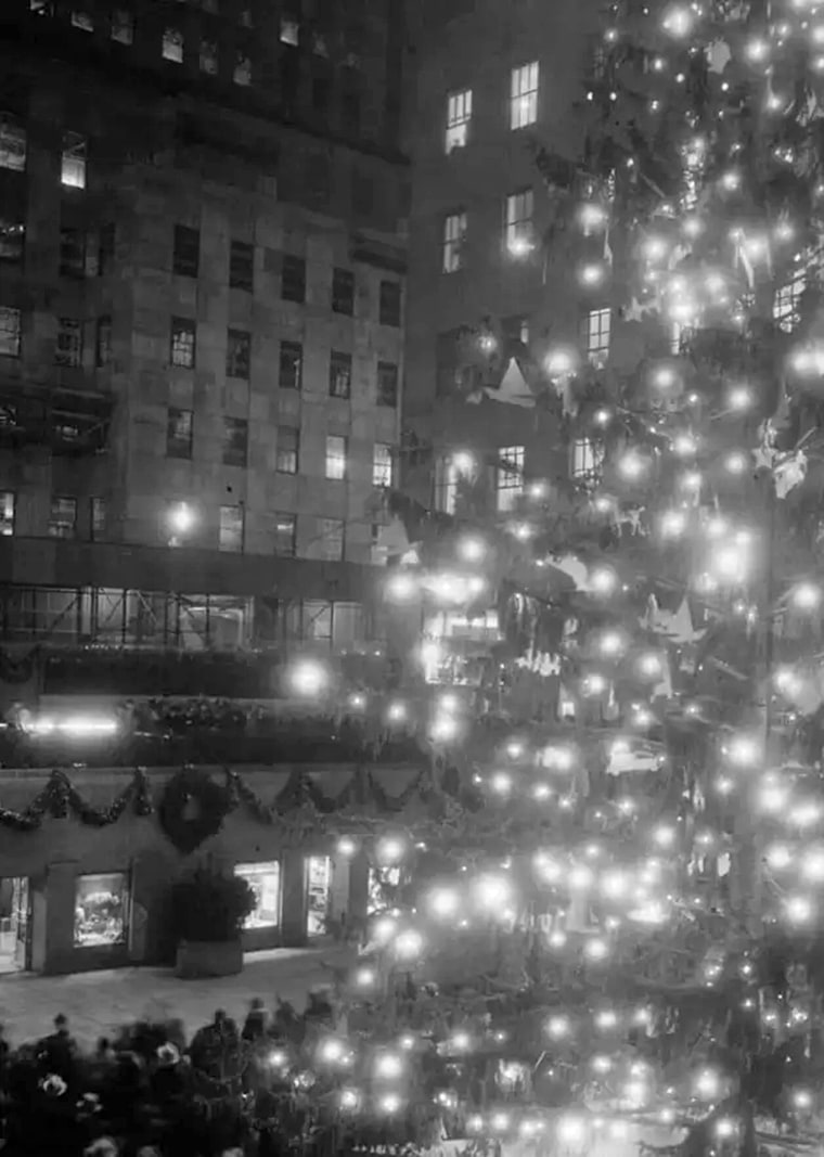 The Rockefeller Center Christmas Tree in 1933