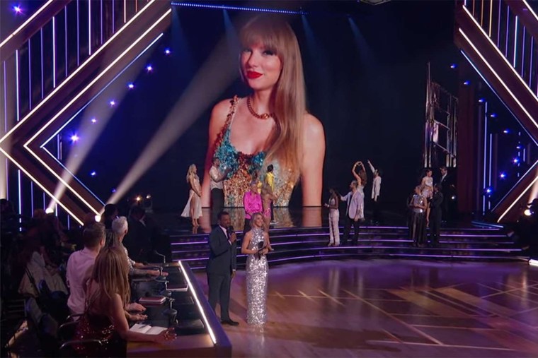 Taylor Swift sent a message to the six remaining couples on the "Dancing With the Stars" episode on Nov. 21, 2023.