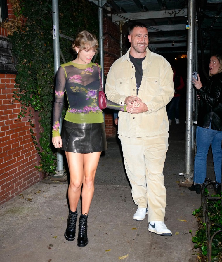 Taylor Swift and Travis Kelce in New York in October 2023.