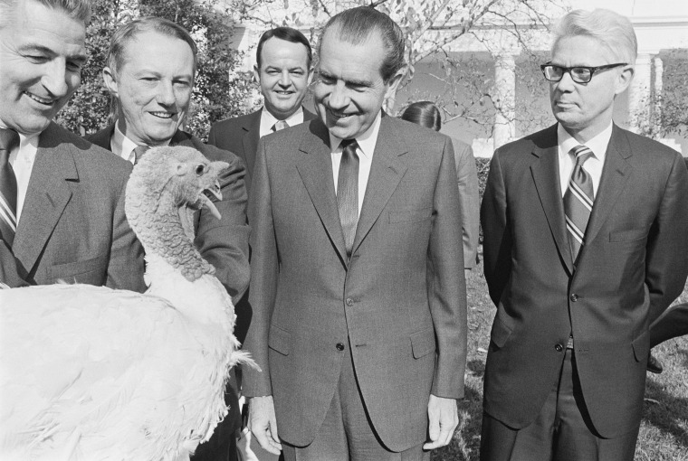 President Nixon Giving Annual Pardon to Thanksgiving Turkey