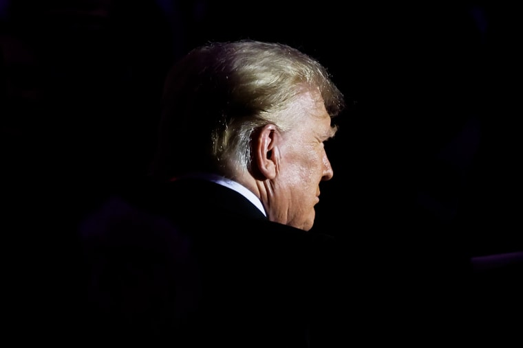 Former President Donald Trump arrives at the New York Young Republican Club Gala in New York City on Dec. 9, 2023.