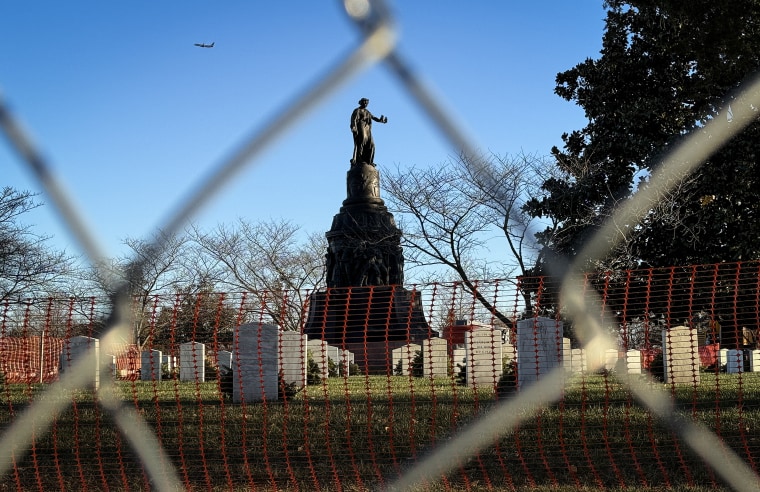 A memorial to Confederate soldiers at Arlington National Cemetery in Arlington, Va. on Dec. 19, 2023. 
