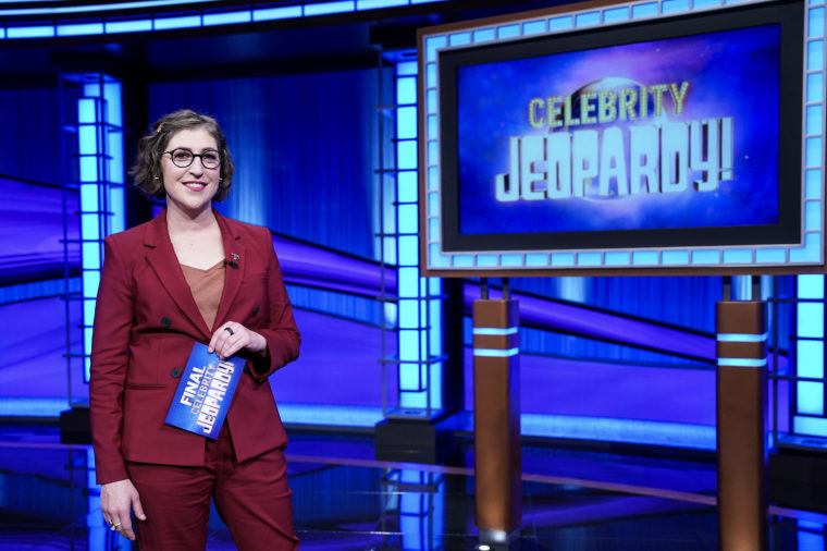 Mayim Bialik on "Celebrity Jeopardy" on Jan. 12, 2022. 