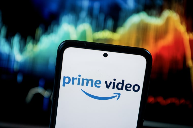 Amazon's Prime Video logo seen displayed on a smartphone.