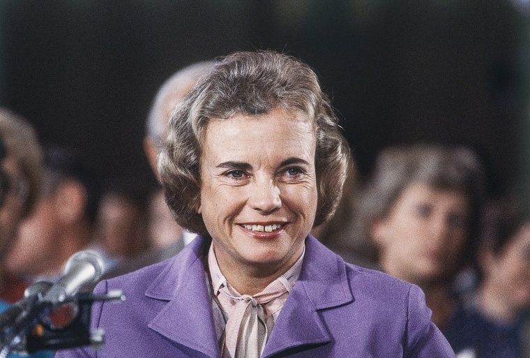Sandra Day O’Connor before her Senate hearing on her nomination to the Supreme Court on Sept. 9, 1981.