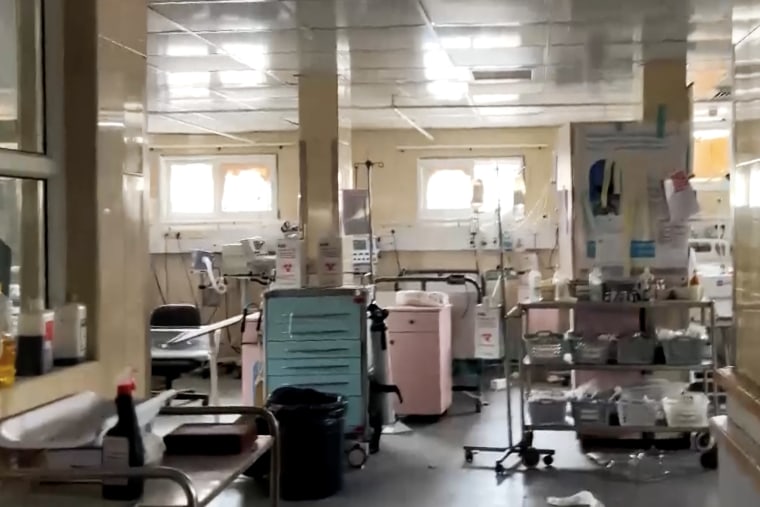 Medical equipment in the pediatric ICU at the Al Nasr Children's Hospital