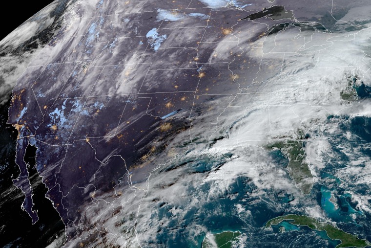 Weather over the continental U.S. on Dec. 1, 2023.