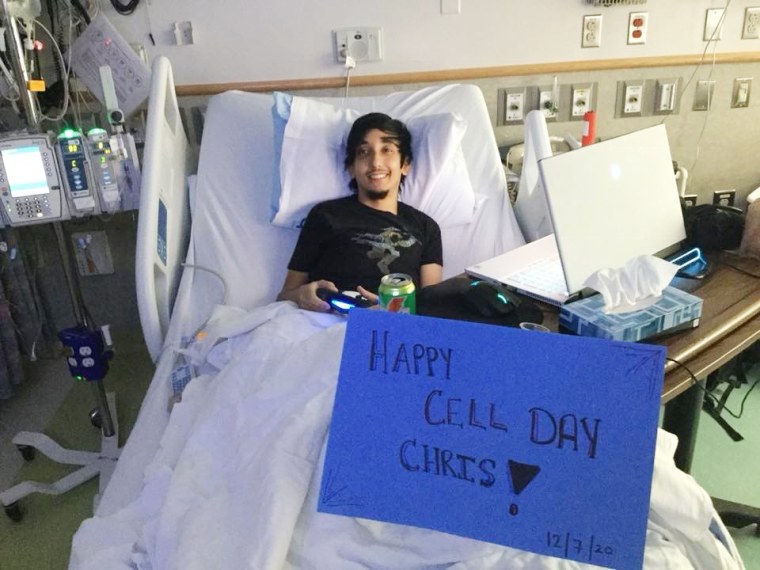 Christopher Vega in the hospital.