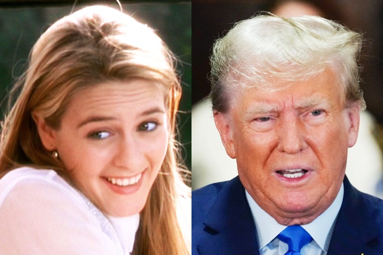 A side by side of Cher Horowitz from "Clueless" and Donald Trump.