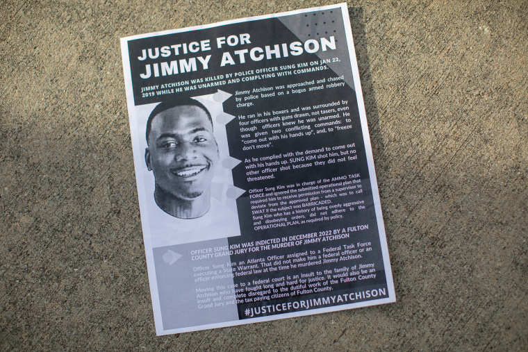 A flyer created by Jimmy Hill outside of the Richard B. Russell Federal building and Courthouse in Atlanta.
