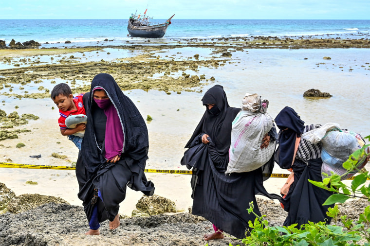 More than 100 Rohingya refugees, including women and children, landed in Indonesia's westernmost province on December 2, officials said, but locals threatened to push them back to sea. 