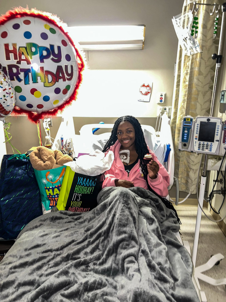 Kayla Smith Owens on her 25th receiving treatment in the hospital.