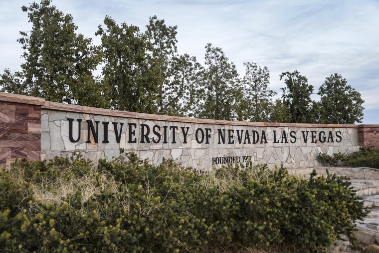 The entrance sign to the University of Nevada Las Vegas on Feb. 3, 2020, in Las Vegas.
