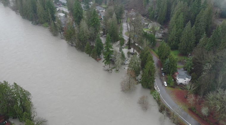 Snohomish County floodwaters on Tuesday.  